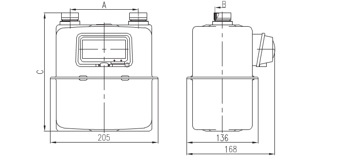 Diaphragm Gas Meter with Temperature Compensation