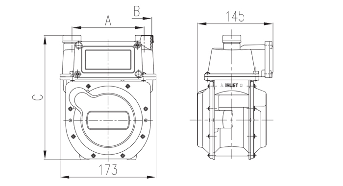 Diaphragm Gas Meter with Aluminum Case